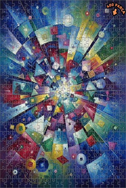 Teona Ahşap لغز خشبي بإطار مزدوج الطبقات بمظهر فني تجريدي هندسي ديناميكي، 400...