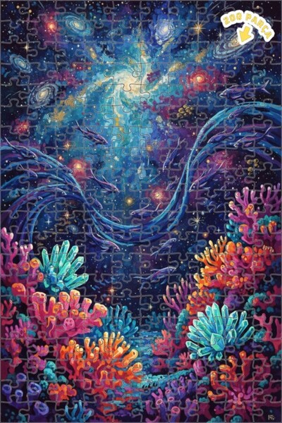 Teona Ahşap لغز فني على شكل مجموعة أسماك المحيطات الفلكية بتأثيرات الألوان ال...