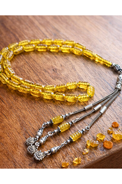 SUFİ TESBİH VE ESANS سبحة داملا كهربيار - مزينة بشراشيب فضية مصنوعة يدويًا - ...