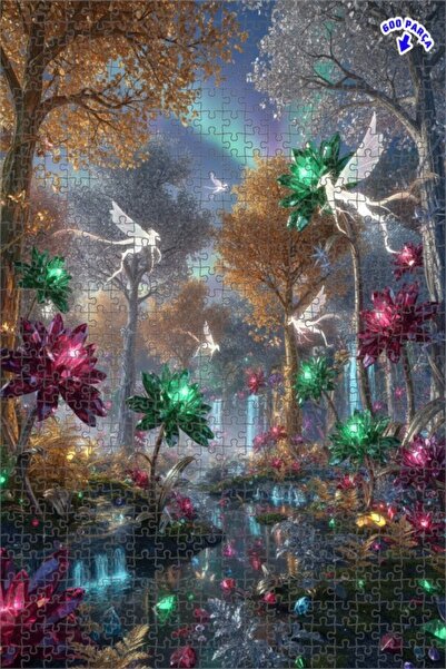 Teona Ahşap لغز خشبي سحري من كريستال فوريست فير تيل، لغز خشبي ذو طبقتين مؤطر،...