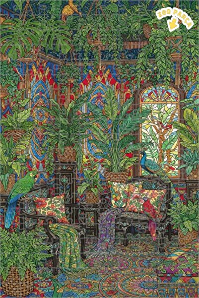 Teona Ahşap لغز خشبي مؤطر من طبقتين مستوحى من الببغاء والطاووس من تروبيك جارد...