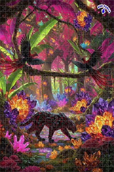 Teona Ahşap لغز خشبي مكون من طبقتين على شكل فهد الغابة الكريستالية الغامضة، 6...