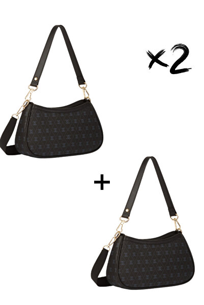 Newish Polo حقيبة كروس نسائية يومية منقوشة وحقيبة كتف - بتفاصيل سحاب ذهبي