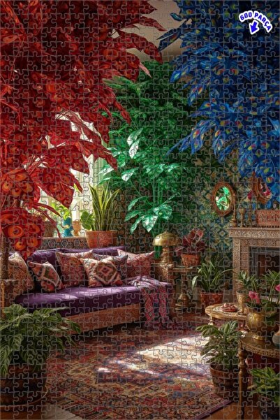 Teona Ahşap لغز خشبي بتصميم رسم زيتي مستوحى من الغابة السحرية 600 قطعة 50x35