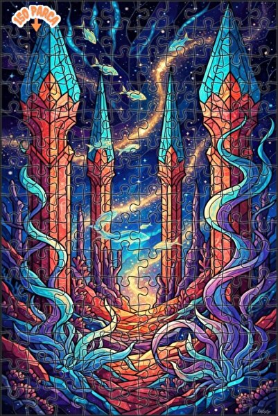 Teona Ahşap لغز خشبي مؤطر ذو طبقتين من سلسلة أرض الماء السحرية 150 قطعة 20x30