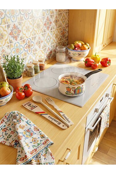 NoNameStore7 Set of 3 wooden utensils, souvenir, spoon, fork, palette - tradi...