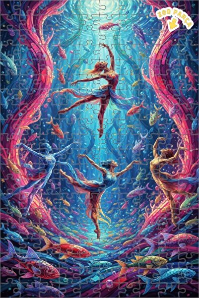 Teona Ahşap راقصو الباليه تحت الماء، أسماك ملونة، لغز خشبي مؤطر بطبقتين، 200 ...