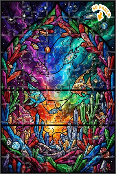 Teona Ahşap عالم الخيال، أسماك كريستالية، مظهر زجاجي ملون، لغز خشبي ذو طبقتين...