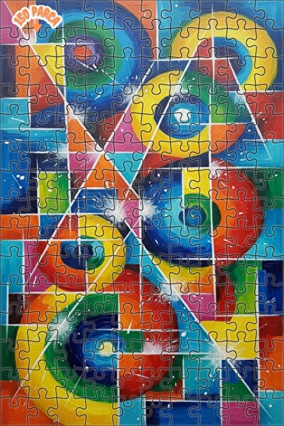 Teona Ahşap Rainbow Spiral Color Explosion Oil Painting Double-Layer Framed W...