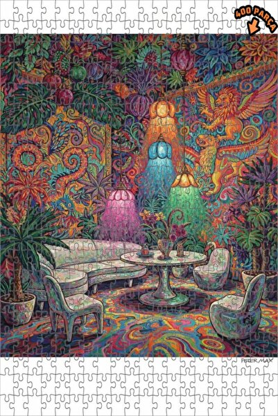 Teona Ahşap لغز خشبي مؤطر بطبقتين على طراز بيتر ماكس، مظهر لوحة زيتية، 400 قط...