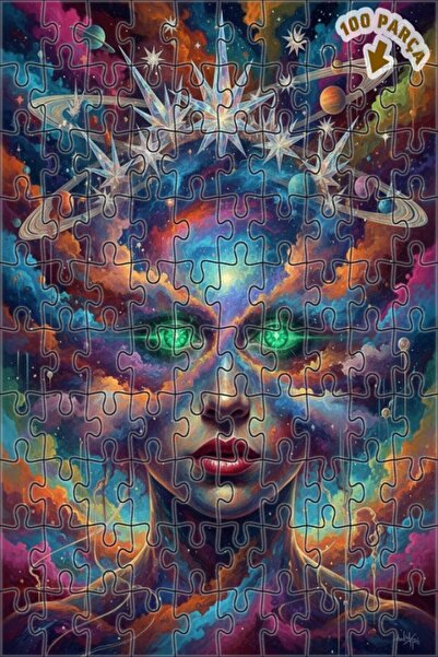 Teona Ahşap لغز فني للرسم بالزيت على شكل امرأة في الكون 100 قطعة 25x25