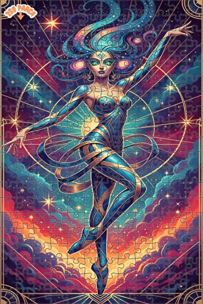 Teona Ahşap لغز خشبي مؤطر ذو طبقتين من Ancient Cosmic Dancer Art مكون من 250 ...