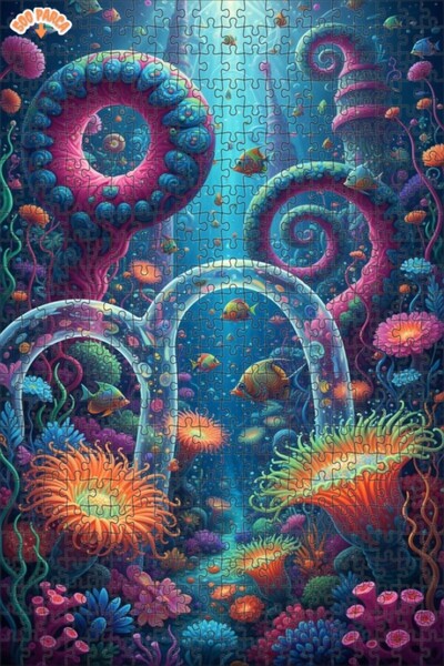 Teona Ahşap لغز خشبي بإطار مزدوج الطبقات بتصميم لوحة زيتية لحلم تحت البحر رائ...