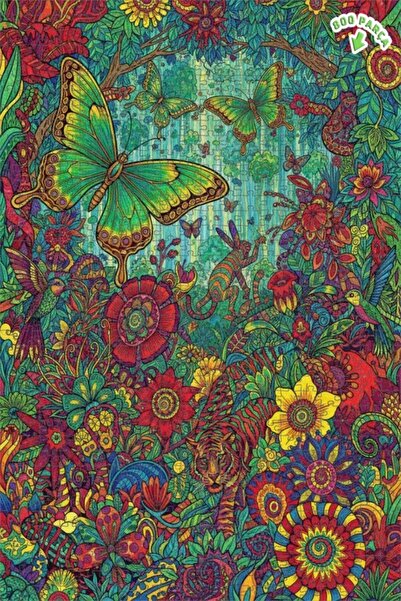 Teona Ahşap لغز خشبي بإطار مزدوج الطبقات بنمط الفراشات الرائعة والغابة الغامض...