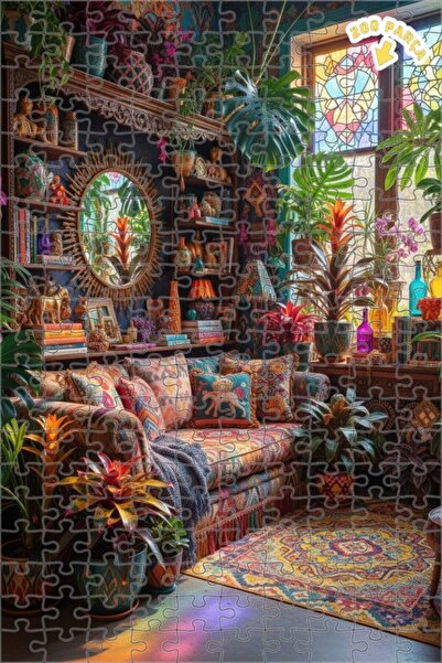 Teona Ahşap لغز خشبي بإطار مزدوج الطبقات من بوهيم رينك كومبوش، 200 قطعة، 25×35