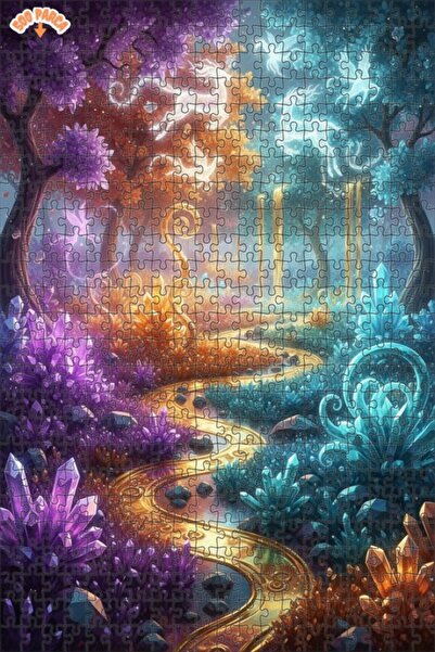 Teona Ahşap لغز خشبي فني من ماجيكال كريستال كانيون يونيكورن، لغز خشبي مؤطر بط...