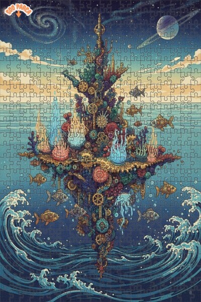 Teona Ahşap لغز خشبي مؤطر ذو طابقين من ميكانيكال سبويتر إمبراير للرسم بالزيت،...