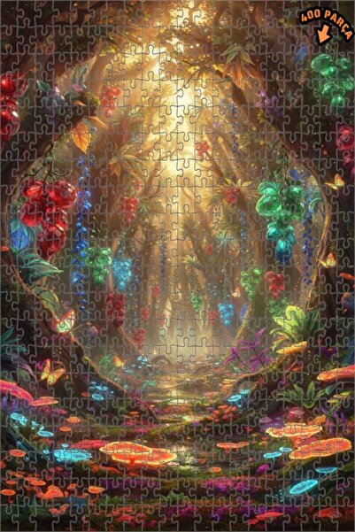 Teona Ahşap لغز خشبي مؤطر ذو طبقتين بتصميم فواكه الغابة السحرية بمظهر الألوان...