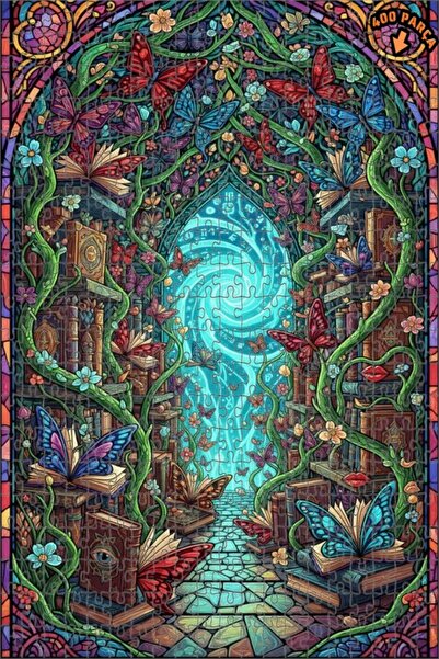 Teona Ahşap ألغاز الفراشات والكتب السحرية، لوحة زيتية، أحجية خشبية مؤطرة بطبق...