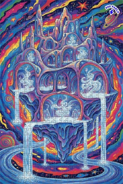 Teona Ahşap لغز خشبي مؤطر من طبقتين من سلسلة عالم شلالات التنين، 600 قطعة، 50...