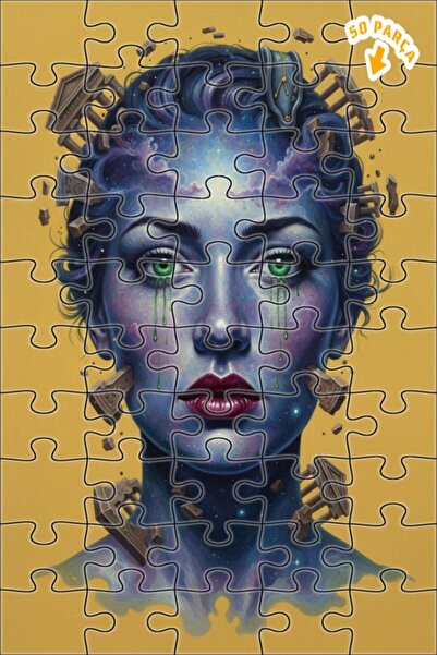 Teona Ahşap ألغاز الوجه الكوني، لوحة زيتية ذات طبقات مزدوجة، لغز خشبي مؤطر، 5...