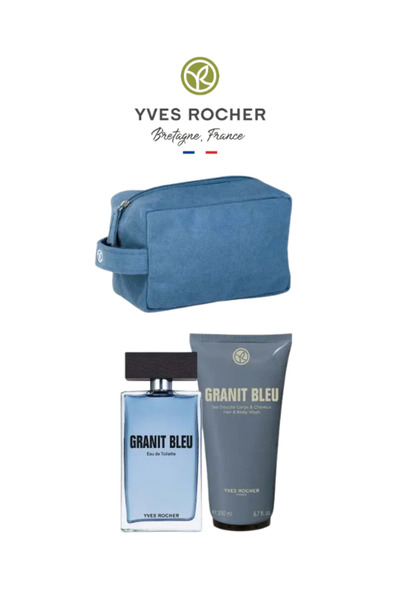 Yves Rocher Seyahat Çantalı Erkek Bakım Seti Parfüm 100 ml + Saç Vücut Şampua...