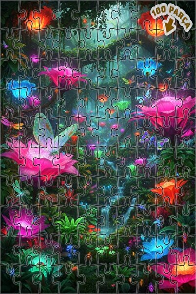 Teona Ahşap ألغاز خشبية ذات طبقتين على شكل فراشات الغابة السحرية وزهور متوهجة...