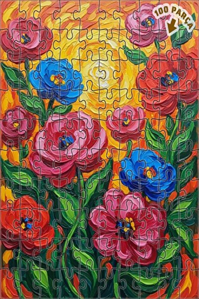 Teona Ahşap ألوان نابضة بالحياة، لوحة زيتية لحديقة الزهور، لغز خشبي مؤطر ذو ط...