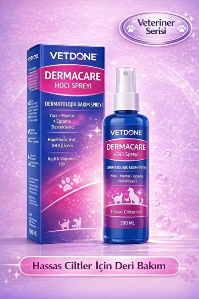 VETDONE DermaCare Kedi Köpek Cilt Bakım Spreyi – Yara, Mantar Kaynaklı Cilt S...