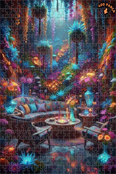 Teona Ahşap لغز خشبي مؤطر بطبقتين بمظهر لوحة زيتية لحديقة الغابة السحرية 400 ...