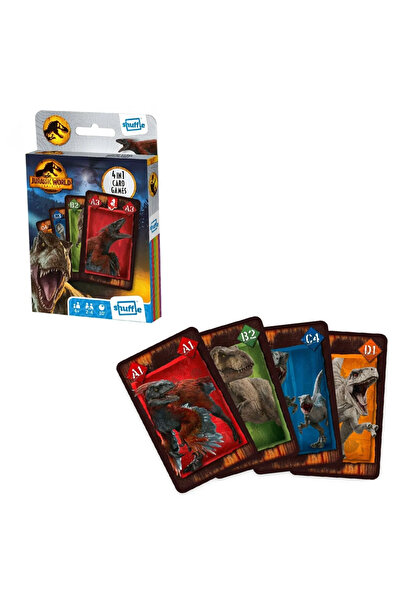 Cartamundi Joc 4 in 1 Jurassic World, Shuffle Fun
