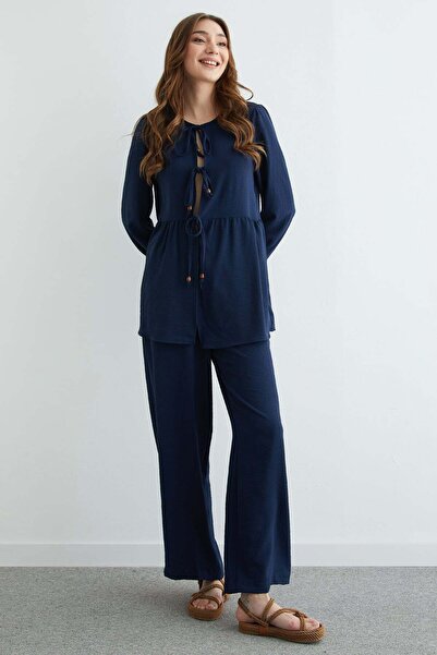 Fulla Moda Fullamodest Front Tie Ayrobin Kimono 2-Piece Set