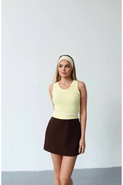 KECHİ WOMAN Ottoman Fabric Piped Crop