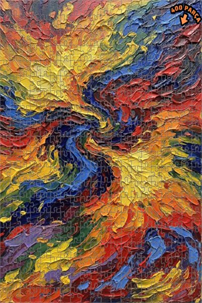 Teona Ahşap لغز خشبي بتصميم لوحة زيتية بألوان مجنونة 400 قطعة 35x35