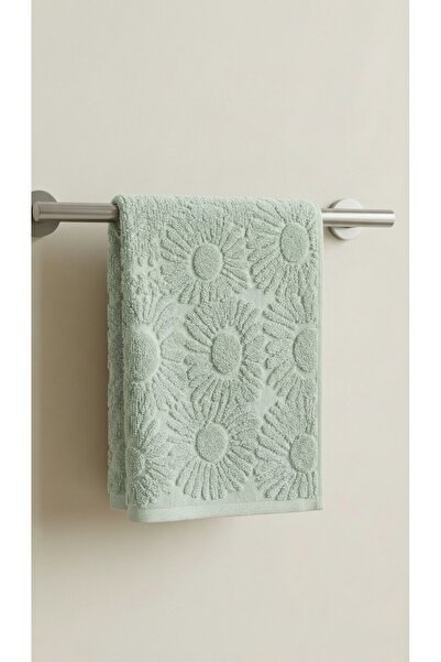 Anılsan منشفة يد ديزي مينت جرين - 50x90 سم، 230 جرام، 100% قطن