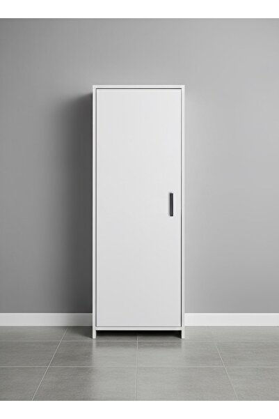 Pratico Dayso Tek Kapaklı Beyaz Süpürgelik Çok Amaçlı Dolap