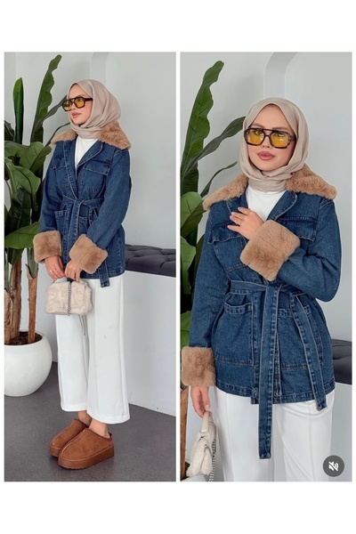 Kağanbutik Kürklü Kot Ceket