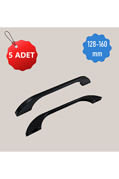 Emir 5 ADET 128-160 mm Alüminyum Metal Siyah Dolap Çekmece Kulpları