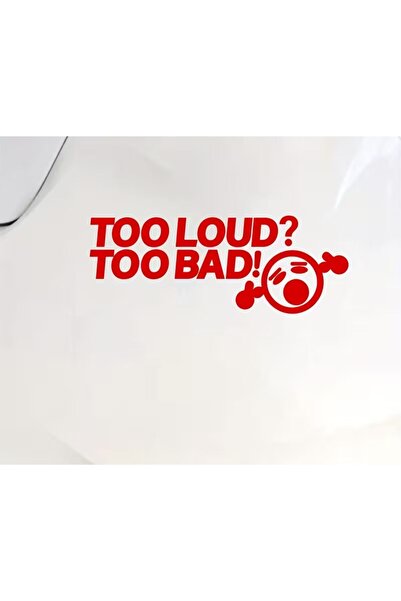 ÖZGÜL REKLAM ملصق نظام صوت باس TOO LOUD TOO BAD، ملصق سيارة/ملصق محرك/ملصق لا...