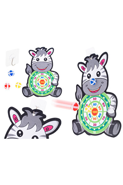 zola Детска игра за дартс, Zola®, 3 стрели с велкро, модел Зебра, 41x30 см