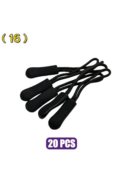 Choice9 16.Black 20 Pcs/Pack Colorful Replacement Zipper Pulls Cord Extender ...