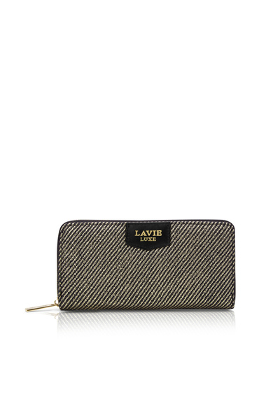 Lavie Luxe Women's Glam Sacy Large Zip Around Wallet (Black)