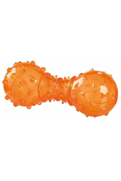 Trixie Thermoplastic Dumbbell Dog Toy - ORANGE/12CM
