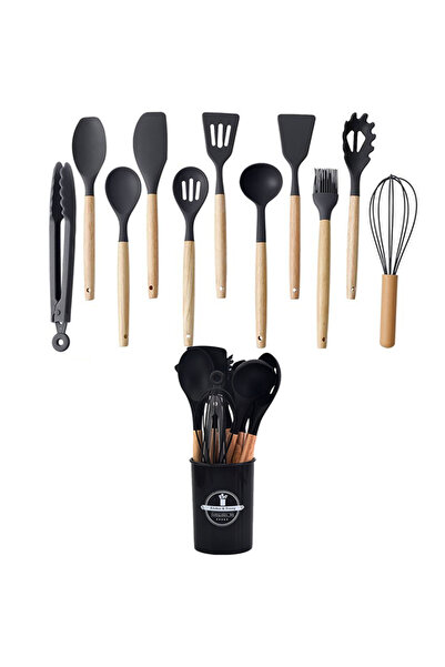 EHOME 12Pcs Kitchen Utensil Set Heat-Resistant Cookware Wooden Handle Non-Sti...