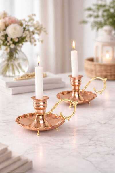 COHO Şamdan Dekoratil Şık Modern Tasarım ( BAKIR)