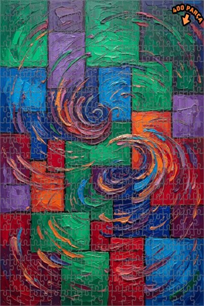 Teona Ahşap لغز خشبي ذو طبقتين بإطار ذو مظهر ديناميكي ملون بالزيت 400 قطعة 35x35