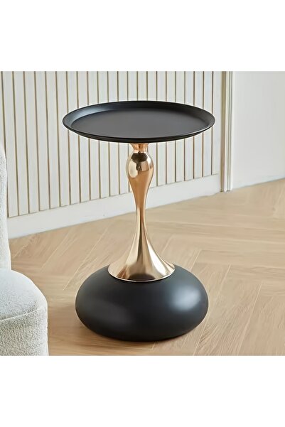 HXDream Round Side Table Modern Retro Adjustable Height Coffee Table Suitable...