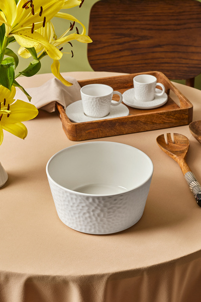 Karaca x Refika Bembeyaz Yuvarlak Salata Kasesi 20 cm