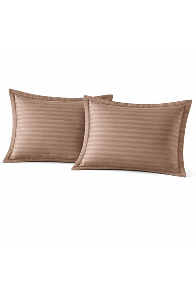 NazeninHome Satin 100% Cotton Oxford Pillowcase 2-Piece Striped Satin