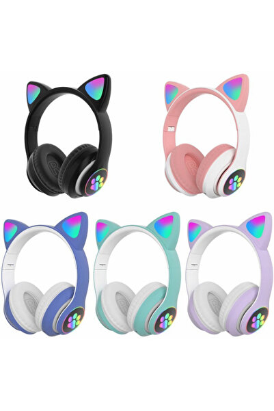 OEM Set of 2 x Wireless headphones with cat ears and LED lighting